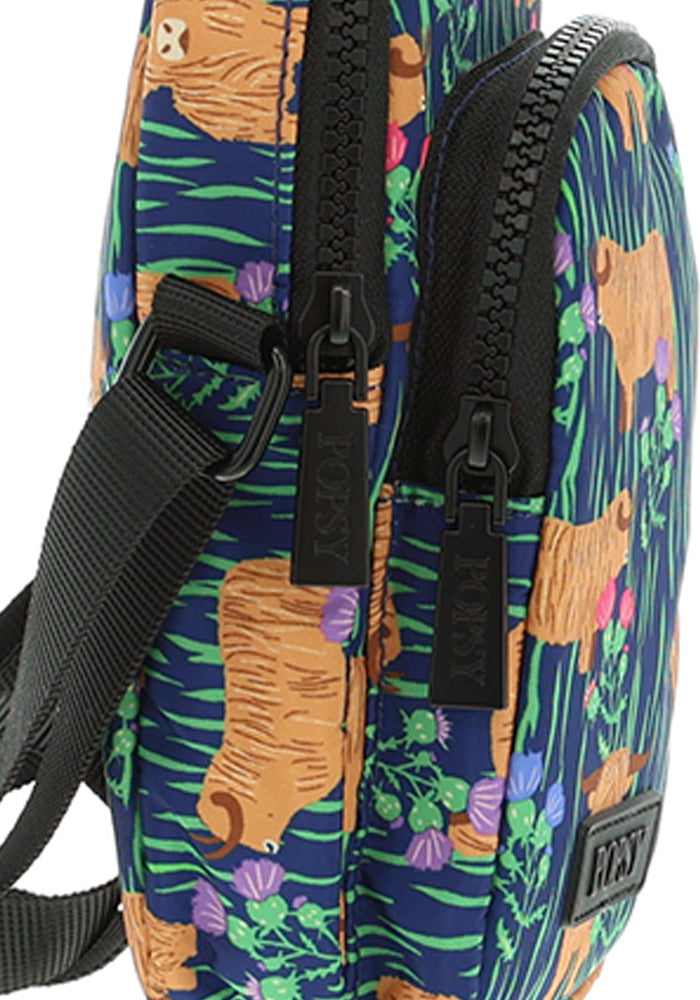 Second angle of Highland Cow Print Phone Pocket Bag