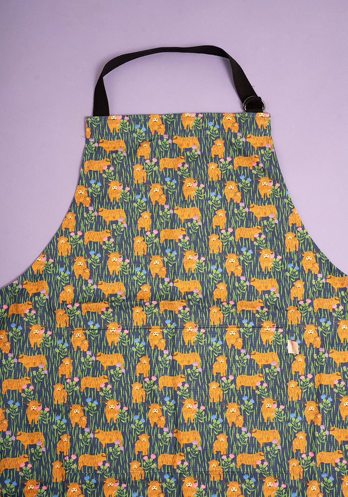 Highland Cow Print Popsy Apron