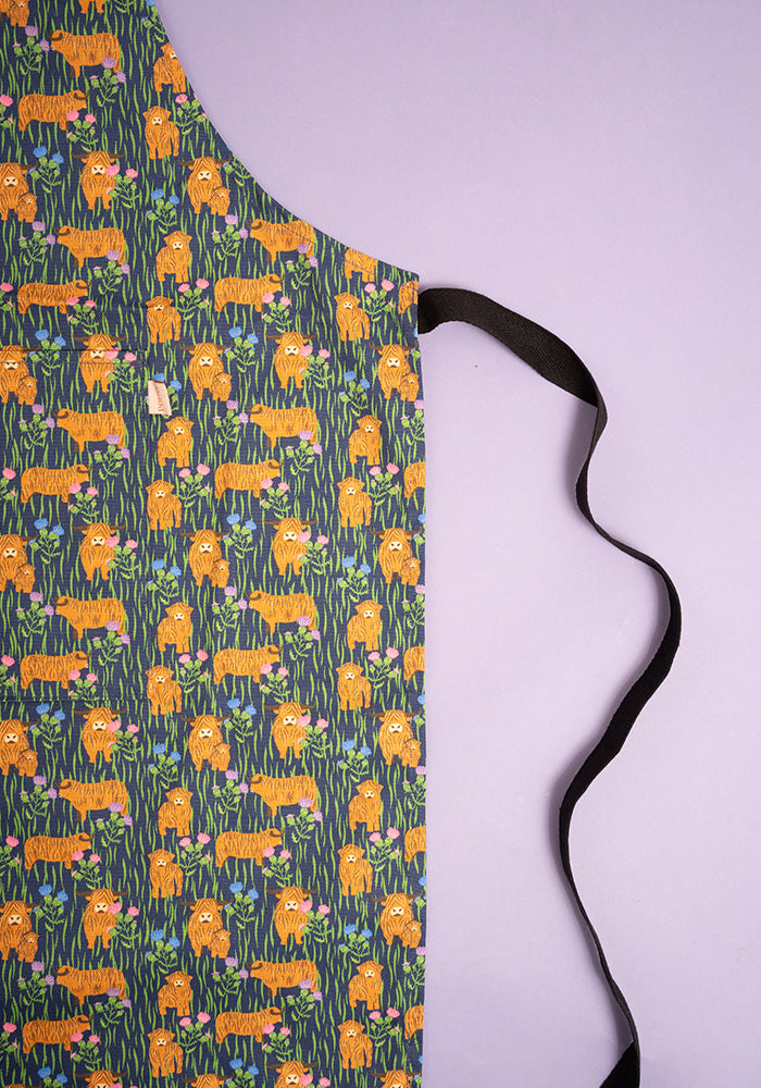 Highland Cow Print Popsy Apron