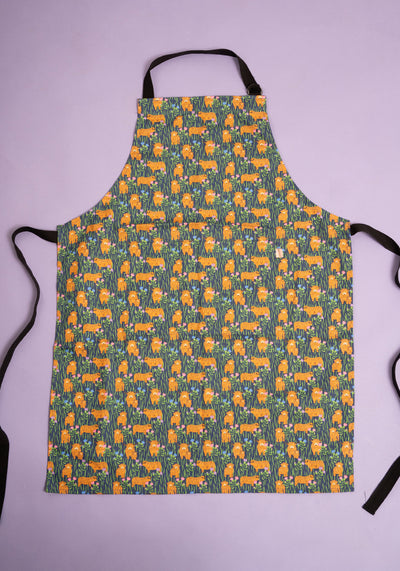 Highland Cow Print Popsy Apron