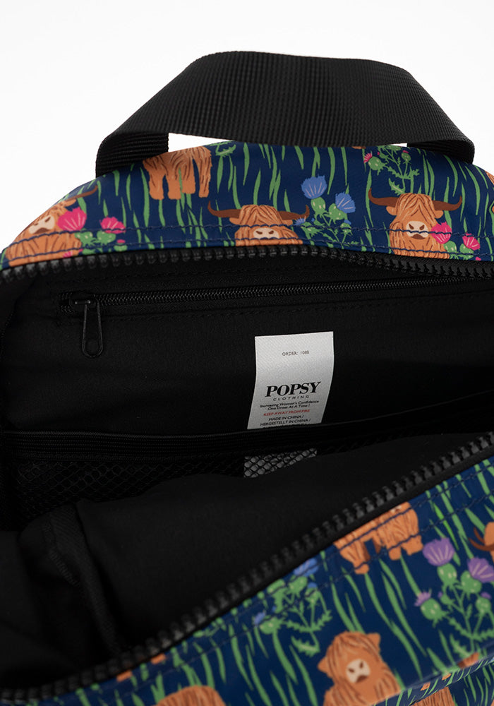 Sixth angle of Highland Cow Print Mini Backpack