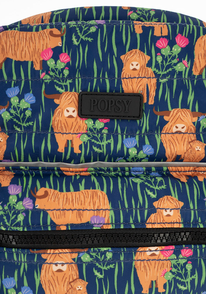 Second angle of Highland Cow Print Mini Backpack