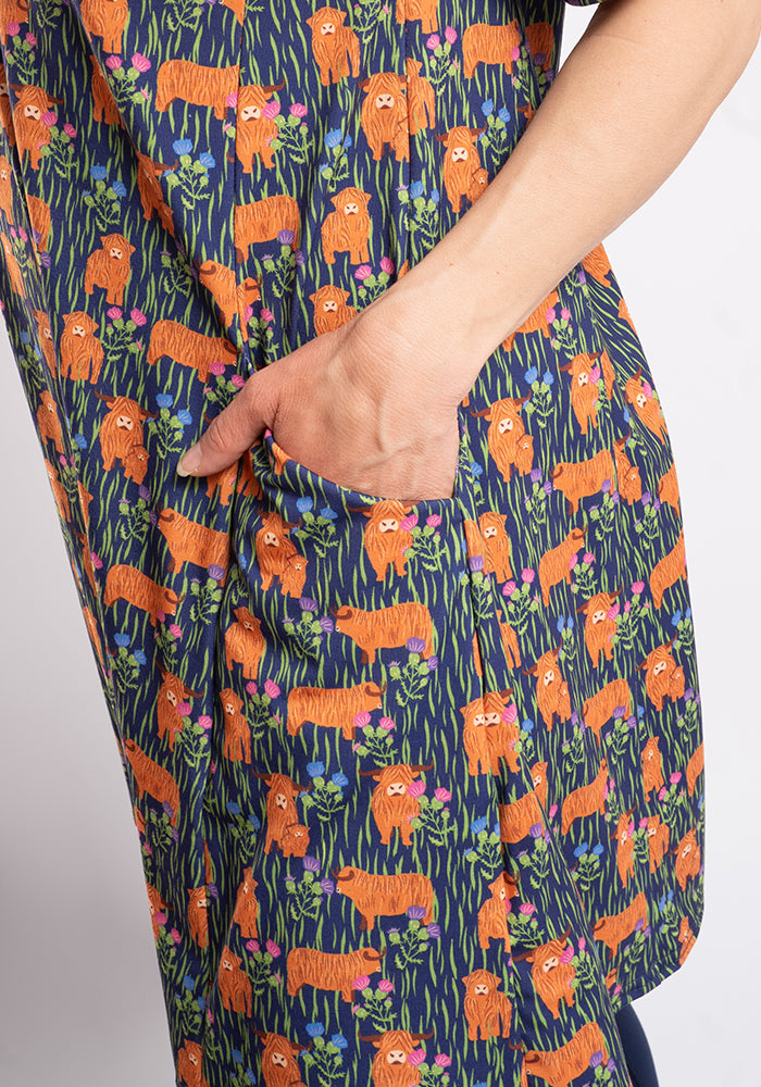 Seventh angle of Taylor Highland Cow Print Jersey Tunic