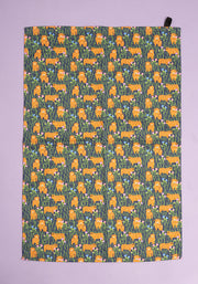 Highland Cow Print Popsy Tea Towel