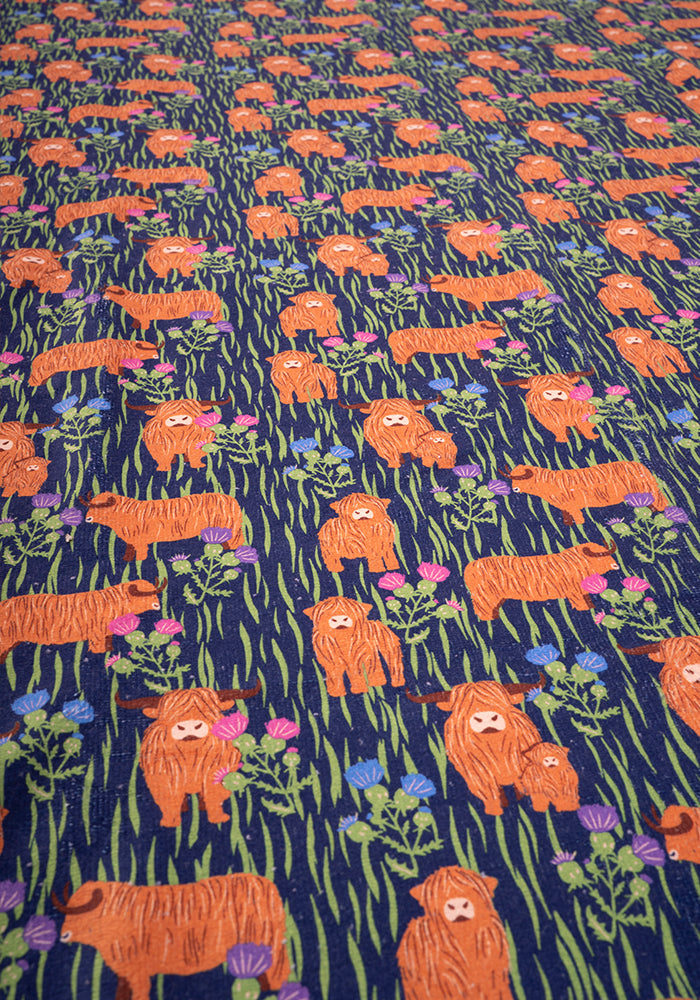 Fourth angle of Highland Cow Print Jumbo Bath Sheet, a Jumbo Bath Sheet with a fun and quirky Highland cow print.