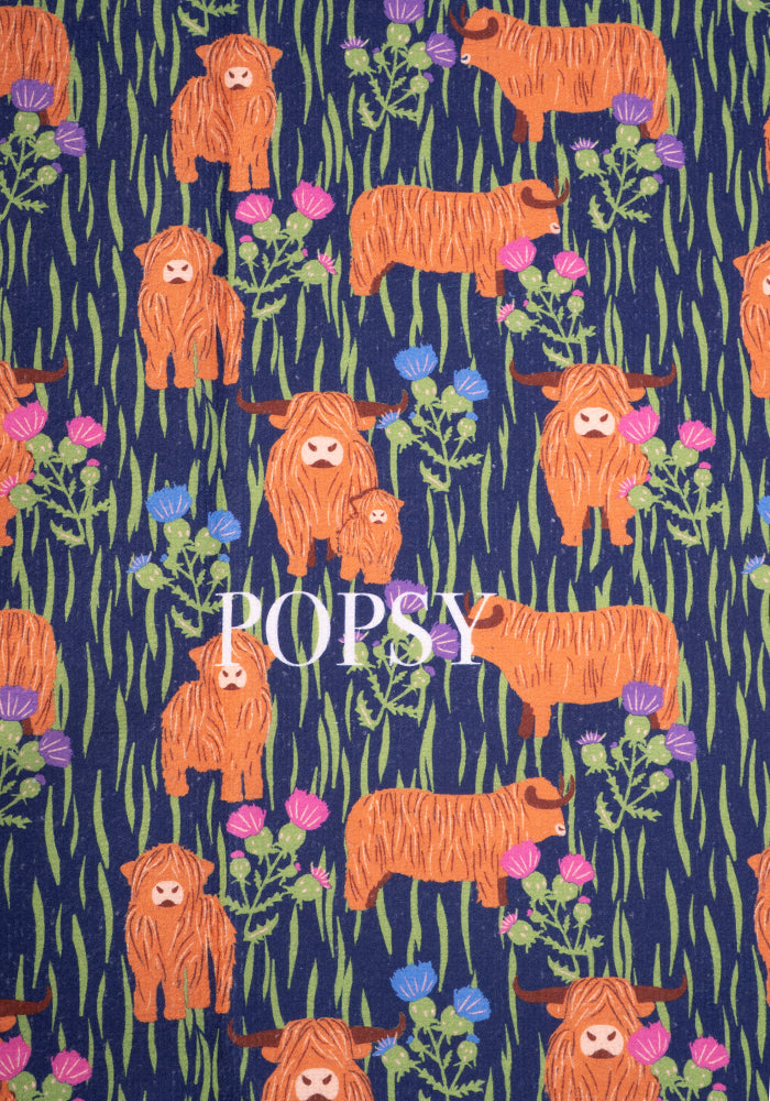 Second angle of Highland Cow Print Jumbo Bath Sheet, a Jumbo Bath Sheet with a fun and quirky Highland cow print.