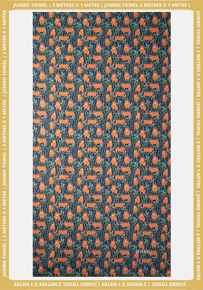 Highland Cow Print Jumbo Bath Sheet