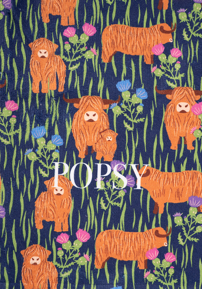 Second angle of Highland Cow Print Hand Towel
