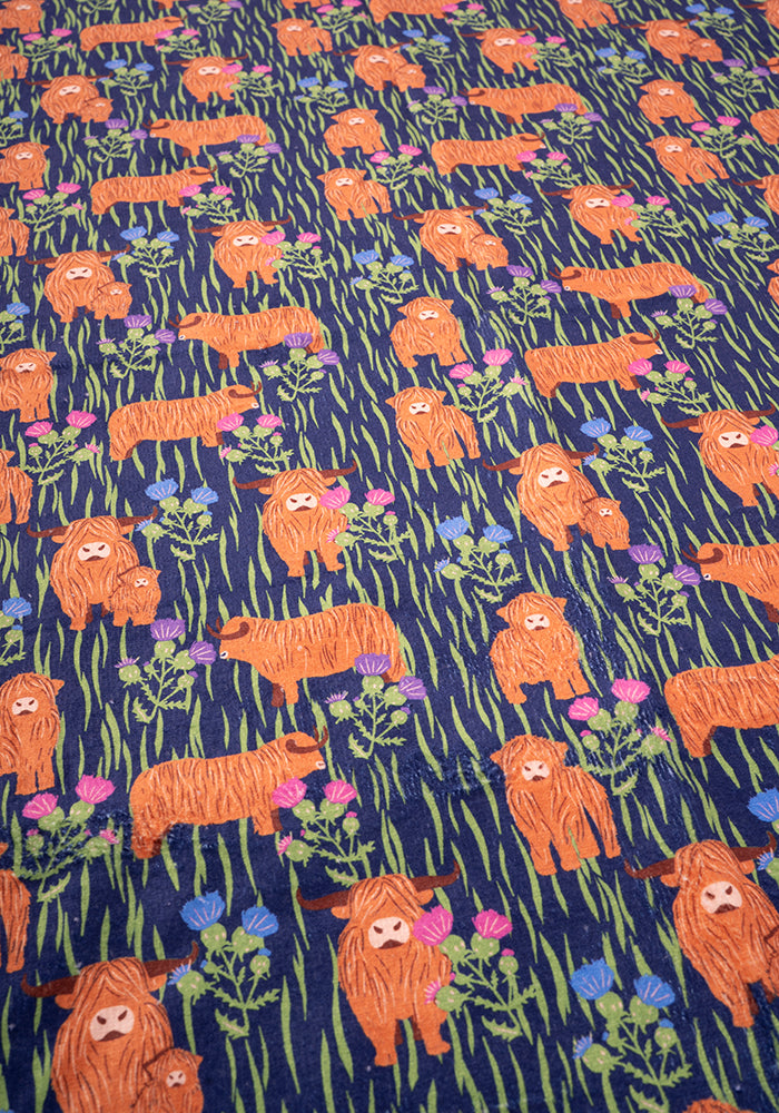 Highland Cow Print Large Towel