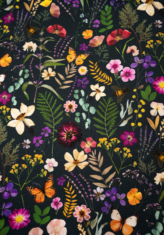 Alizia Pressed Floral Print Midi Cotton Dress