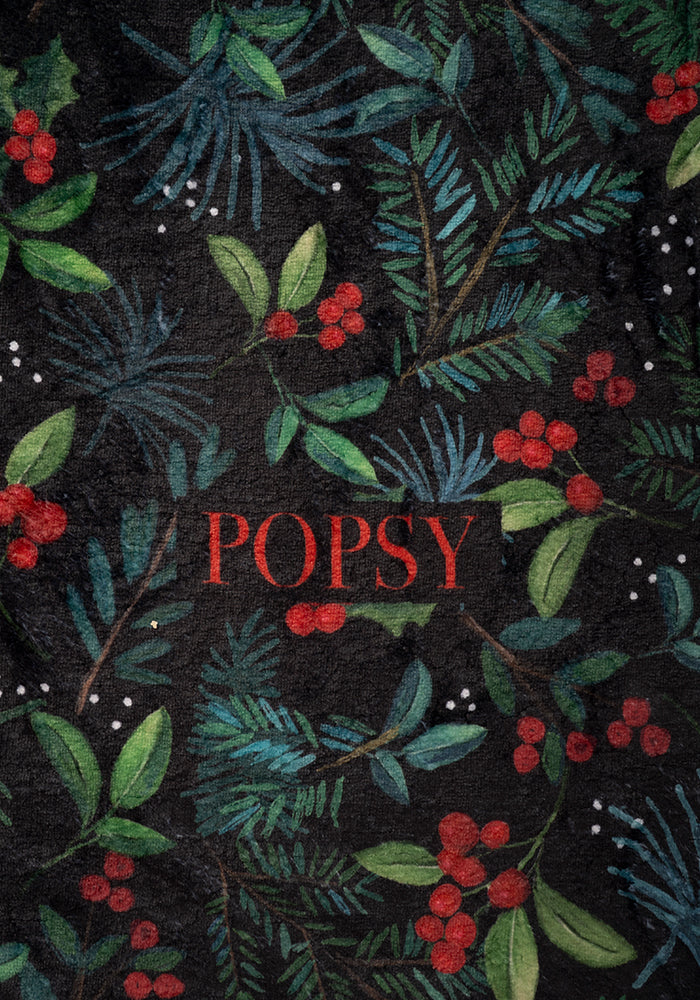 Holly &amp; Berry Pop-under Plush Blanket