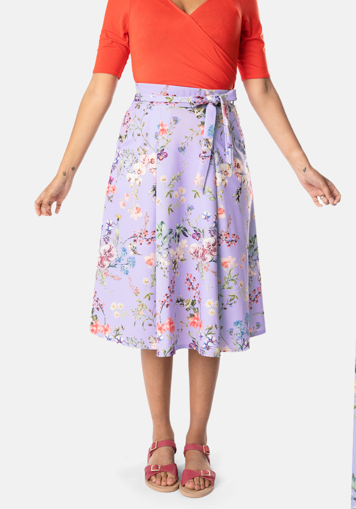 Honor Lilac Floral Swing Skirt