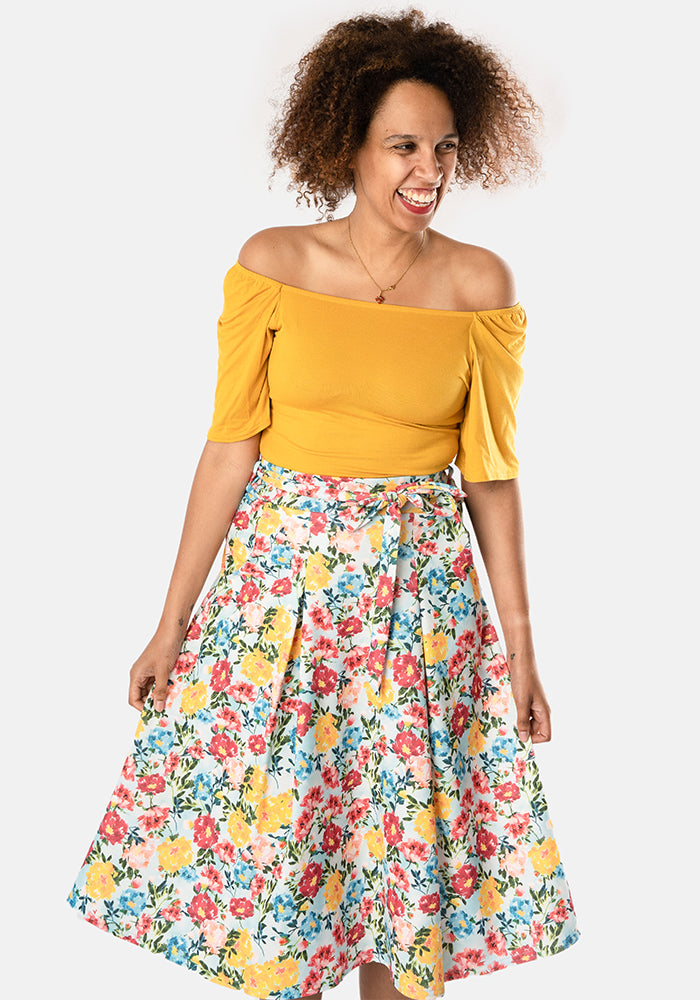 Honor Pretty Floral Swing Skirt