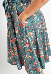 Hudson Woodland Animal Print Full Skirt Dress