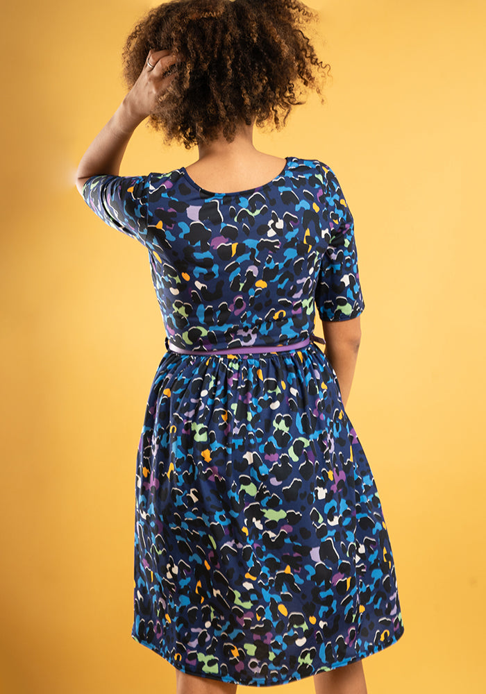 Hutton Abstract Leopard Print Dress