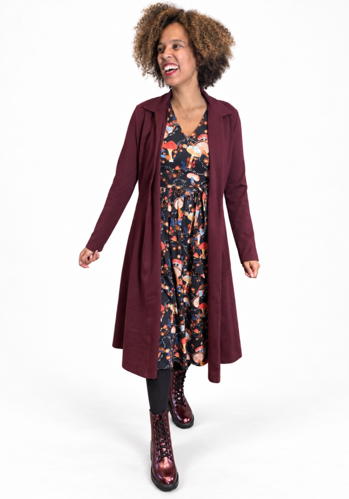 Cambree Dotty Toadstool Print Cotton Midi Dress