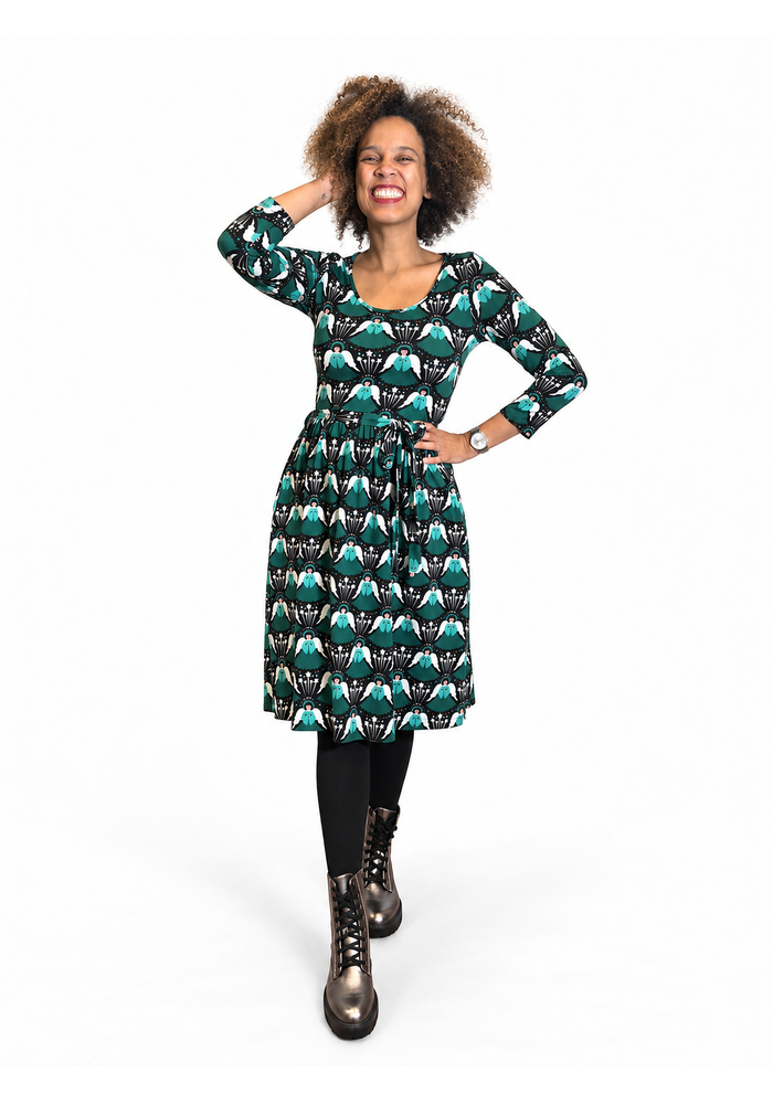 Nattie Christmas Angels Print Cotton Dress