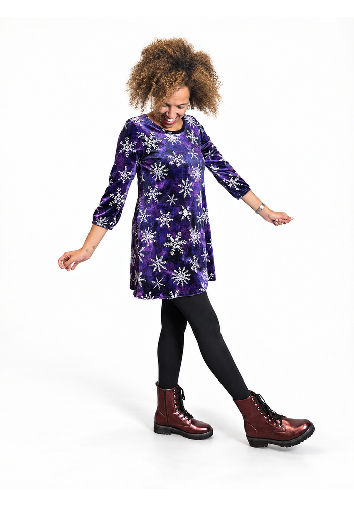 Kasia Purple Snowflake Print Tunic