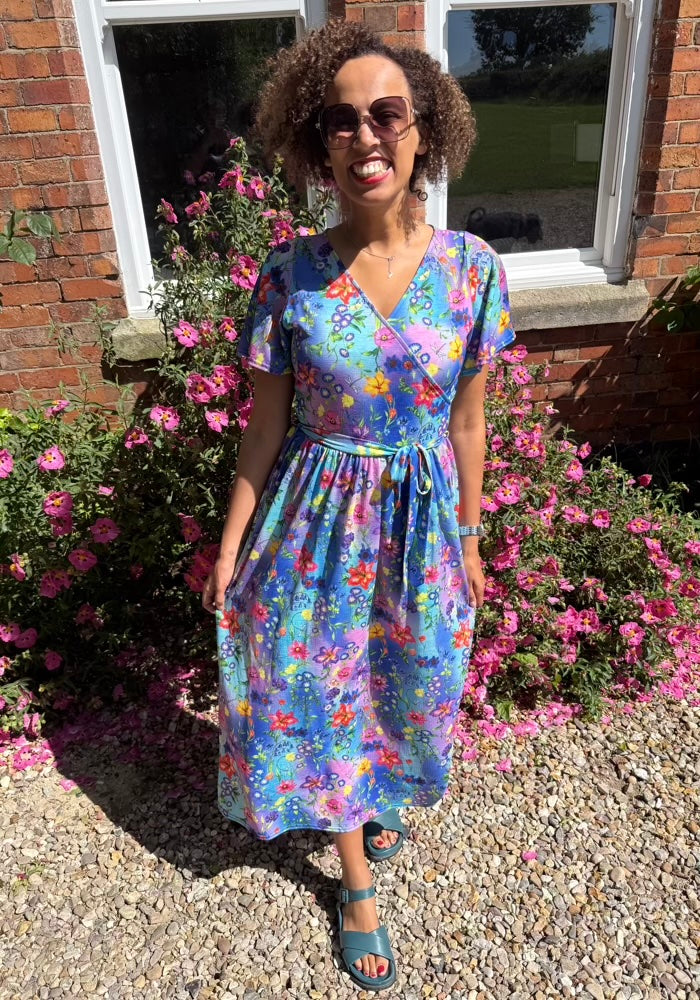 Front view of Osanna Floral Ombre Print Midaxi Dress