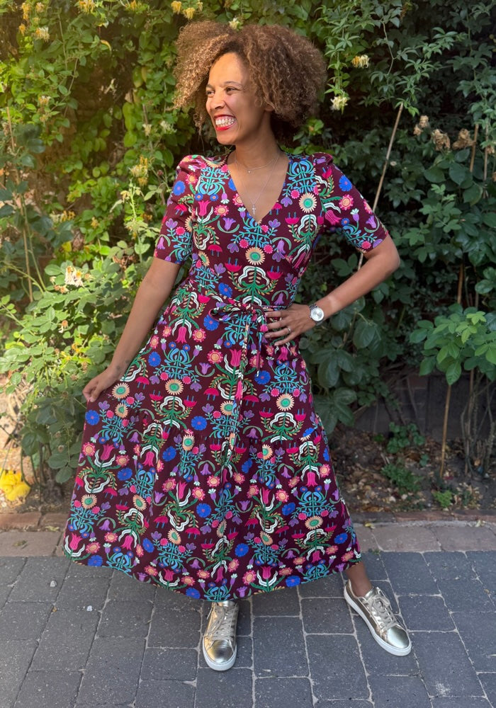**Pre-Order** Ave Folk Floral Print Cotton Midaxi Dress **Pre-Order**