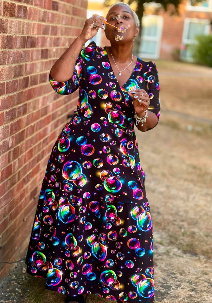 Daye Bubbles Print Cotton Midaxi Dress
