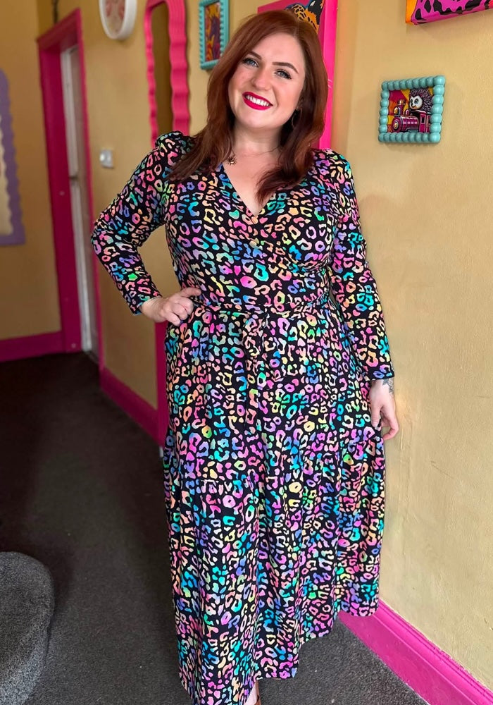 **Pre-Order** Kora Fluorescent Animal Print Midaxi Dress **Pre-Order**