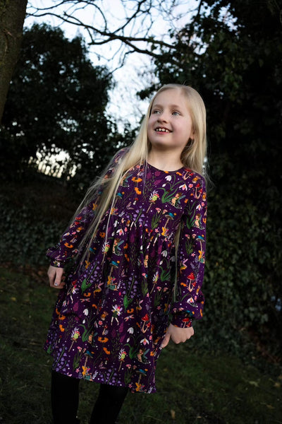 Children's Fairy Garden Print Cotton Dress (Fauna)