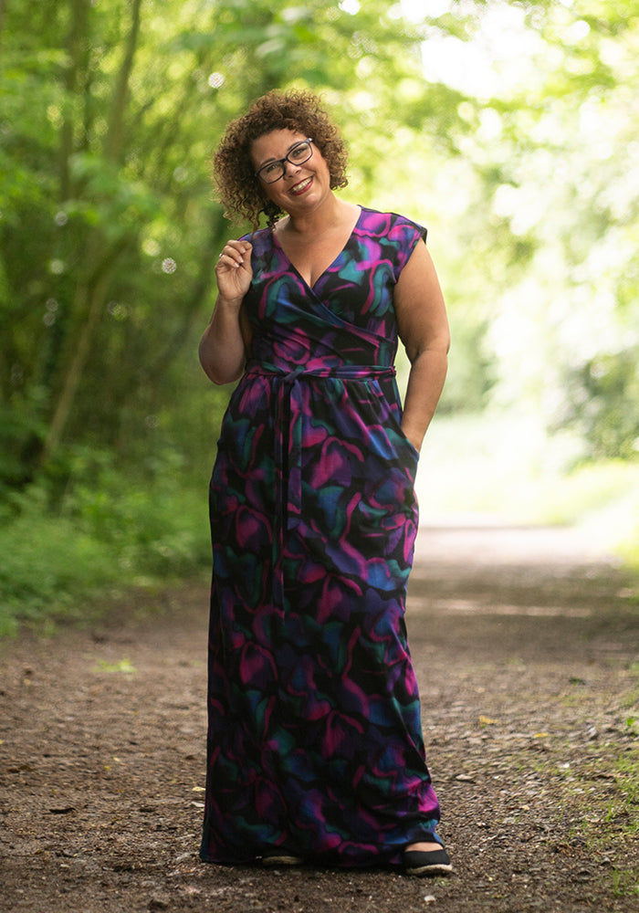 Inka Inky Swirls Print Cotton Maxi Dress