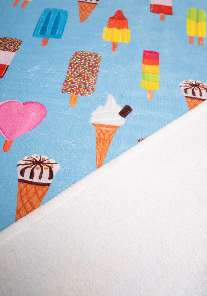 Fourth angle of Ice Cream &amp; Lolly Print Large Towel