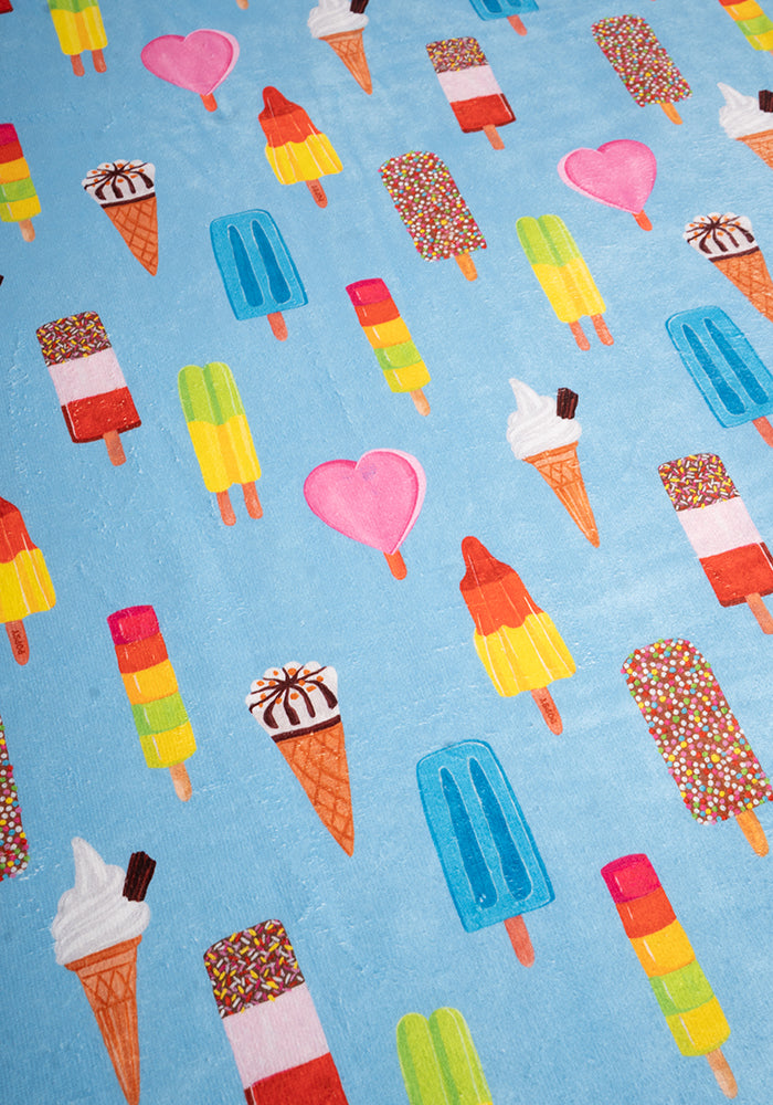 Third angle of Ice Cream &amp; Lolly Print Jumbo Bath Sheet