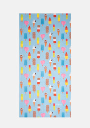 Ice Cream & Lolly Print Large Towel