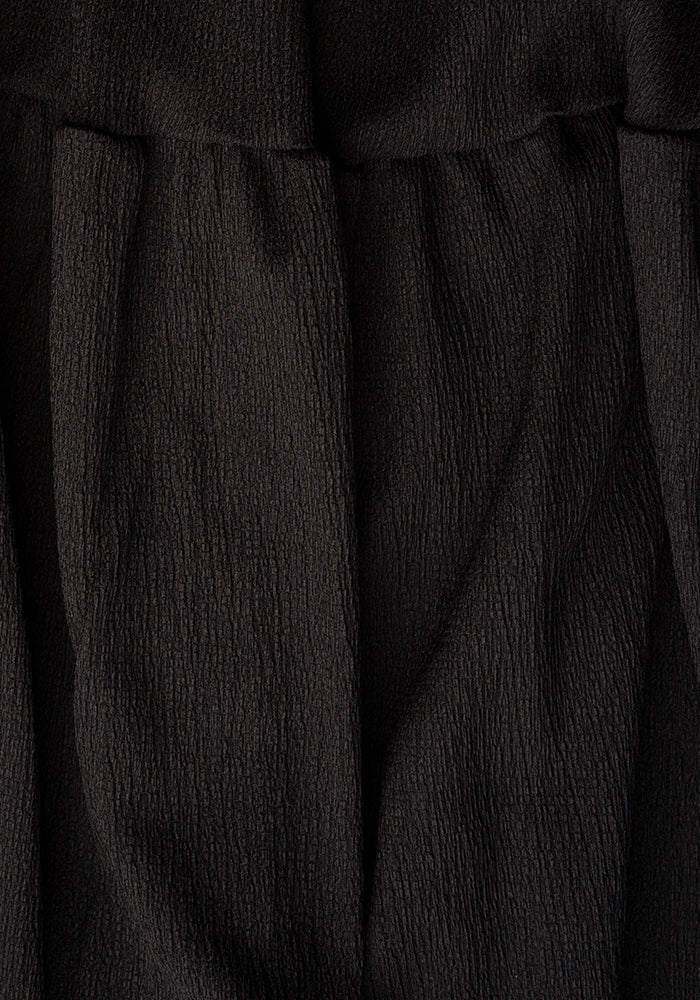 Ida Black Midaxi Length Tiered Hem Skirt