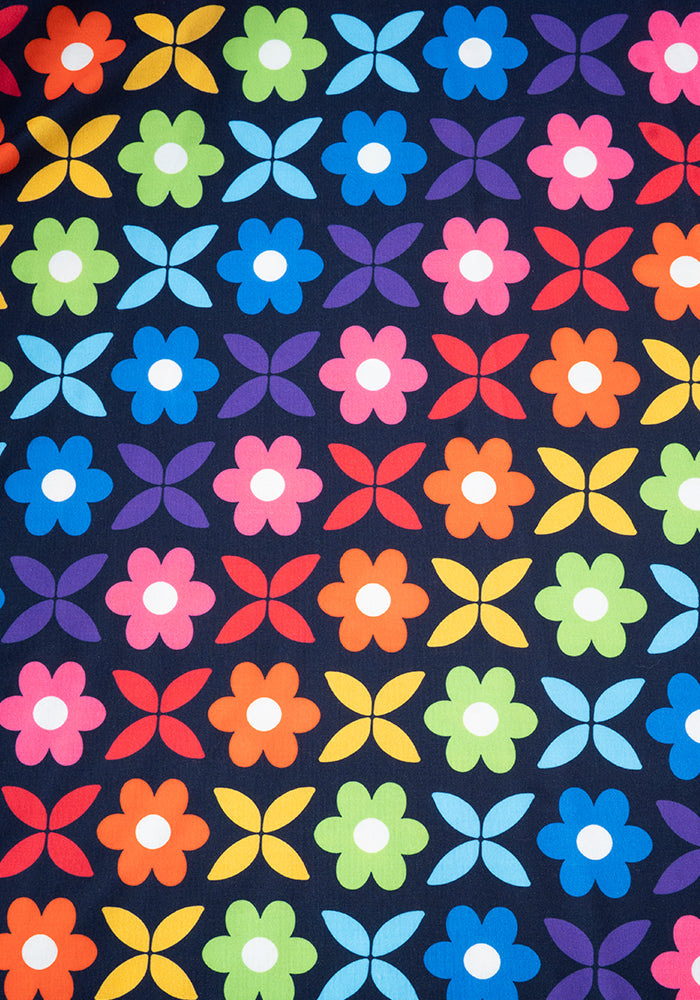 Second angle of Idalia Retro Rainbow Floral Print Dress