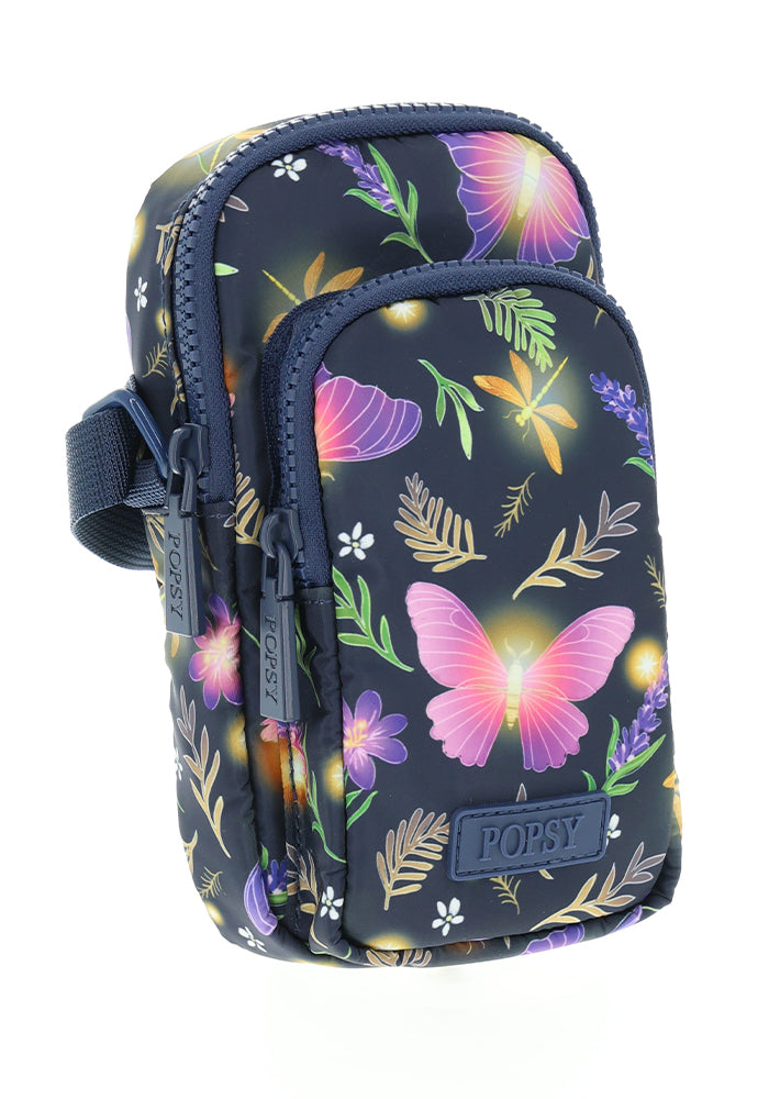 Illuminated Moth Print Phone Pocket Bag