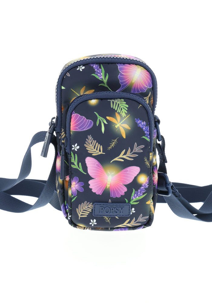 Illuminated Moth Print Phone Pocket Bag