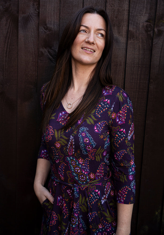 Imogene Paisley Print Viscose Midi Dress