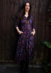 Imogene Paisley Print Viscose Midi Dress