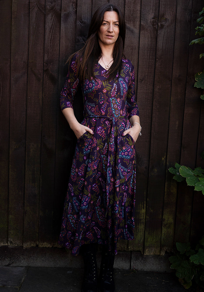 Imogene Paisley Print Viscose Midi Dress