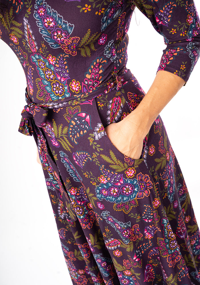 Imogene Paisley Print Viscose Midi Dress