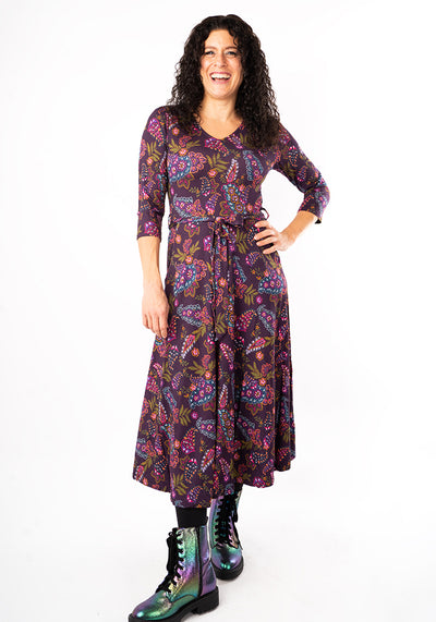 Imogene Paisley Print Viscose Midi Dress