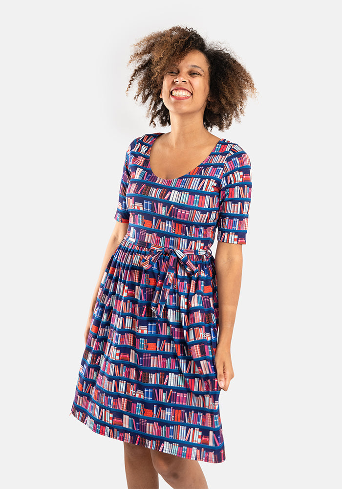 Ina Bookshelf Print Dress