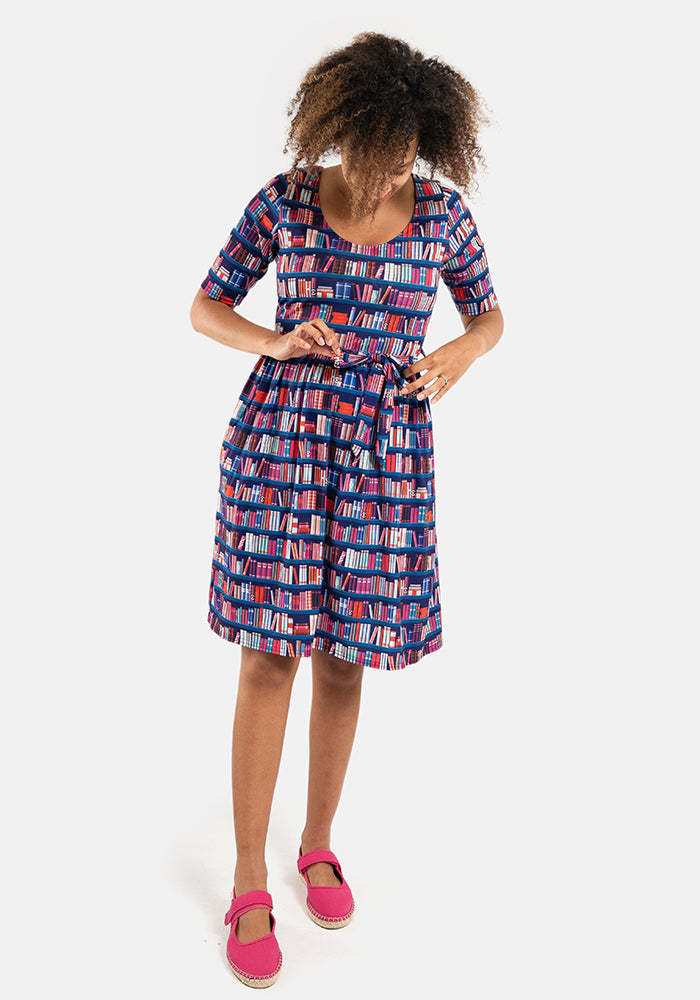 Ina Bookshelf Print Dress