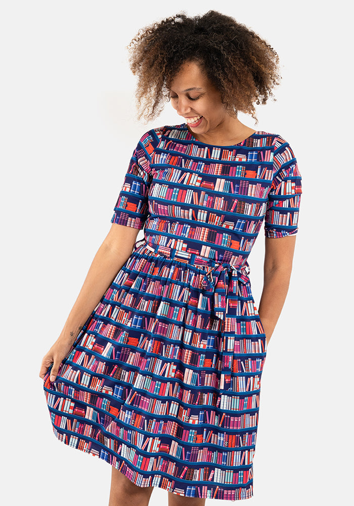 Ina Bookshelf Print Dress