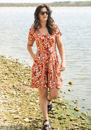 India Ditsy Floral Print Viscose Playsuit