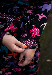 Ingo Multicoloured Dinosaur Print Cotton Midi Dress