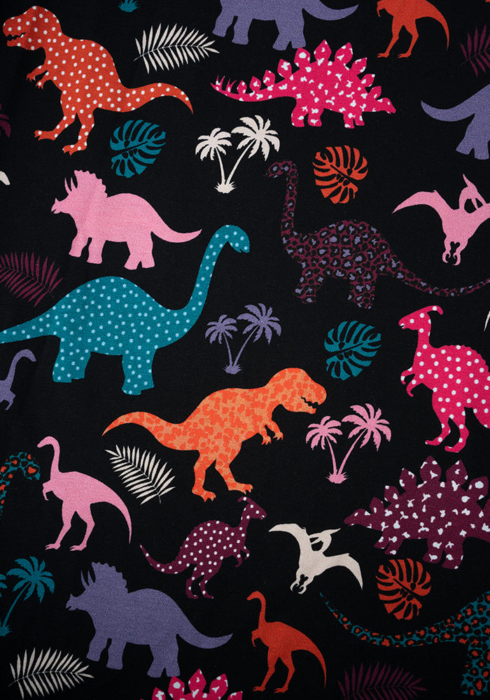 Ingo Multicoloured Dinosaur Print Cotton Midi Dress