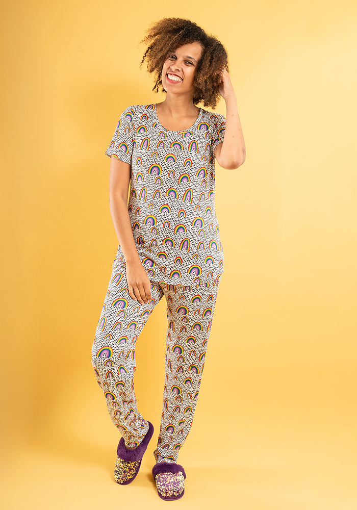 Iria Rainbows Print Pyjama Set