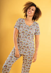 Iria Rainbows Print Pyjama Set