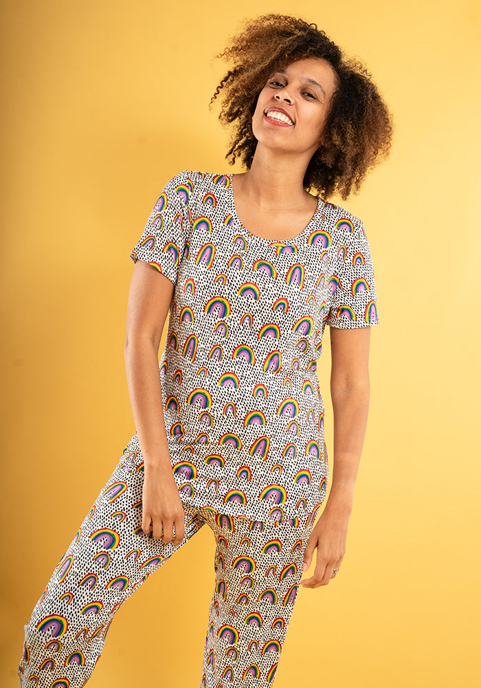 Iria Rainbows Print Pyjama Set
