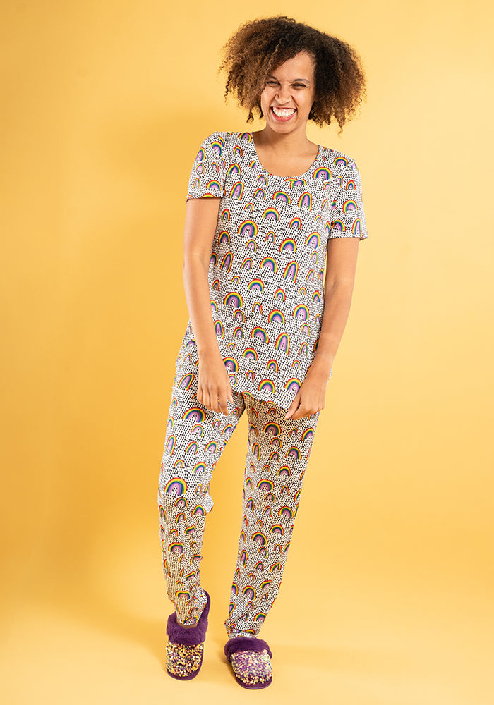 Iria Rainbows Print Pyjama Set
